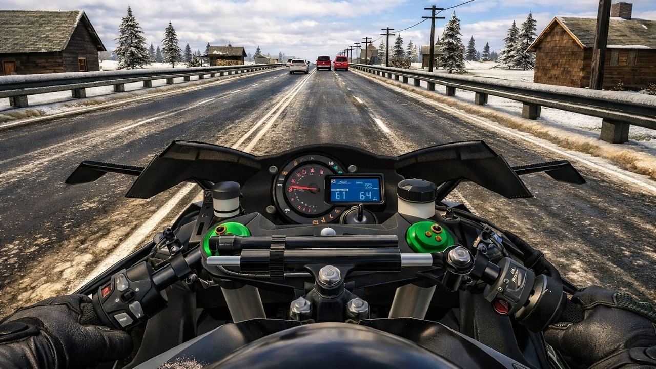 Traffic Rider - #EP18 (BLACK 🖤 Kawasaki HR2 IN Winter 🏜️  🤩🤍 DEADLY Accident 🥵😱,🔥)GAMEPLAY