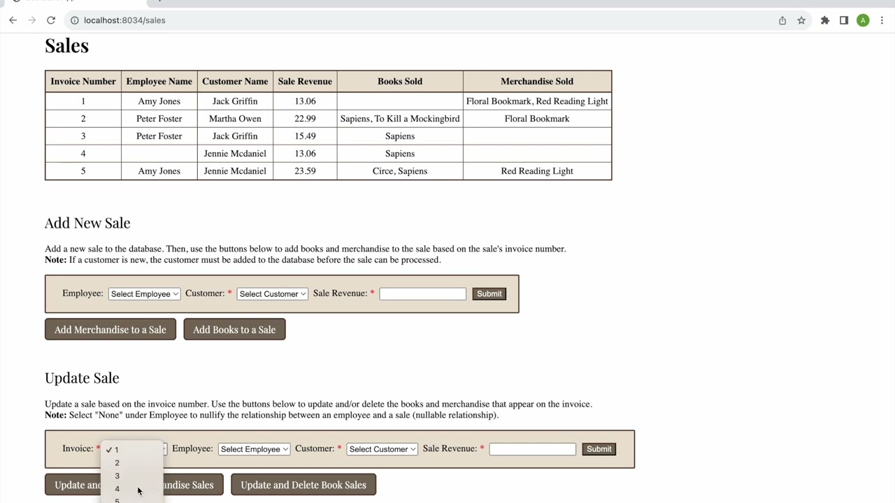 Bookstore Database Demo