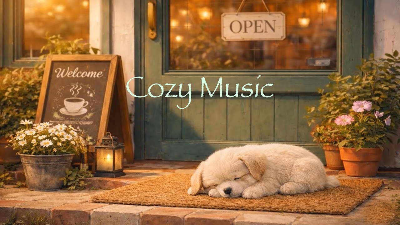 Peaceful Music for Study & Work | Cozy Puppy Cafe Vibes