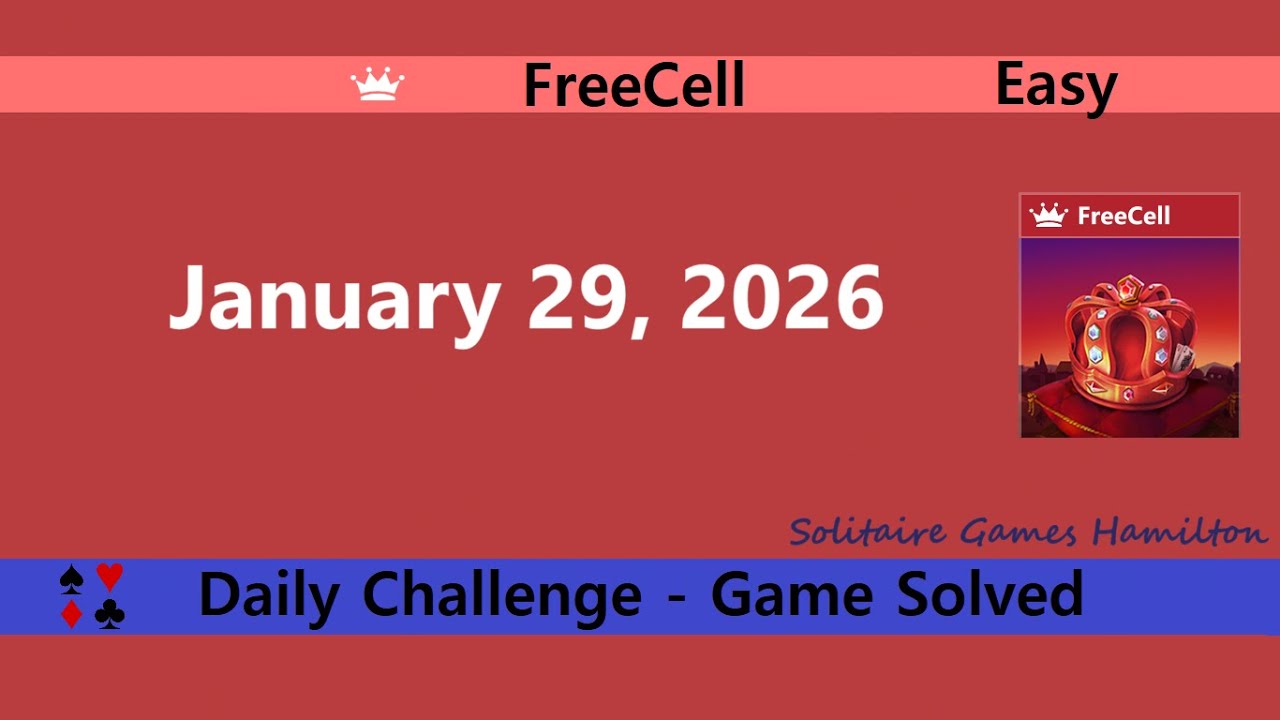 Microsoft Solitaire Collection | FreeCell Easy  - January 29, 2026 | Daily Challenges