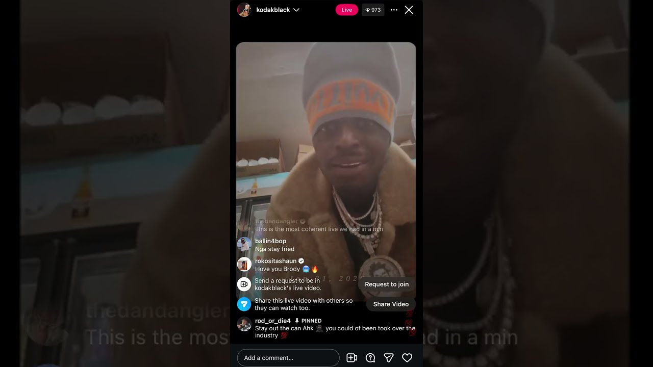 KodakBlack Instagram Live Glitching 1/31/2026
