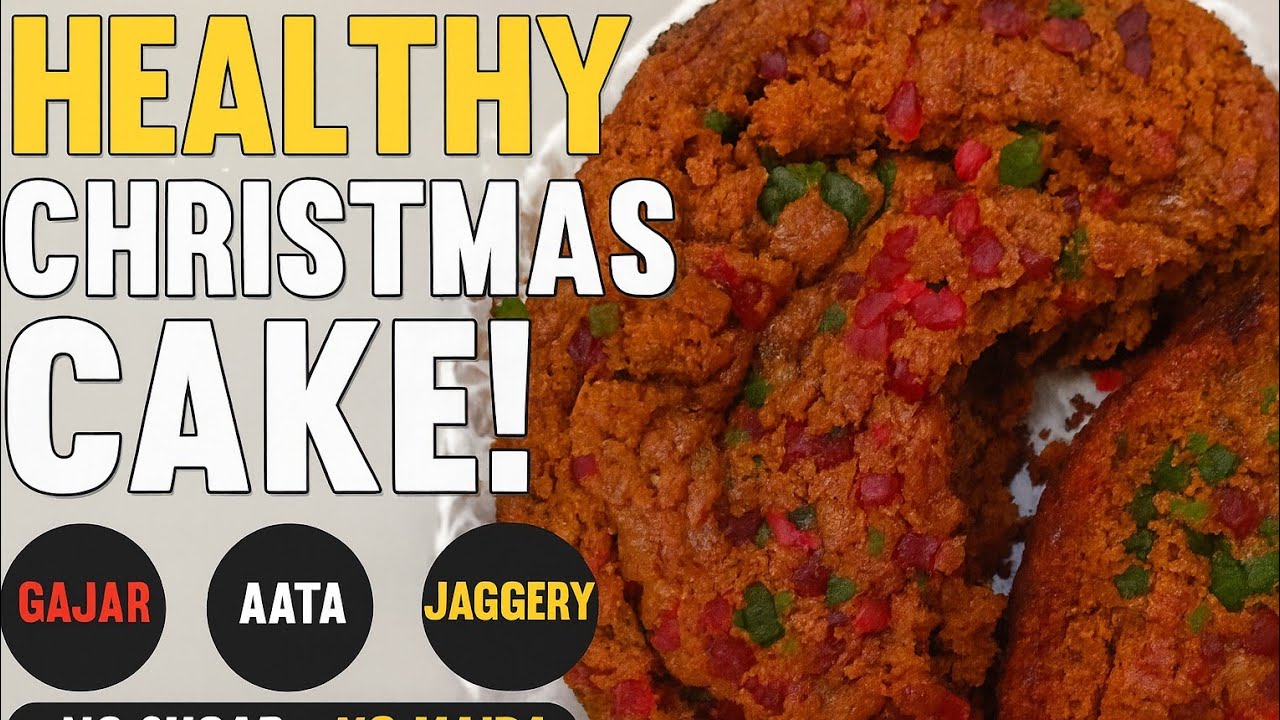 Healthy Gajar Jaggery Christmas Cake | No Sugar No Maida | Easy Veg Cake