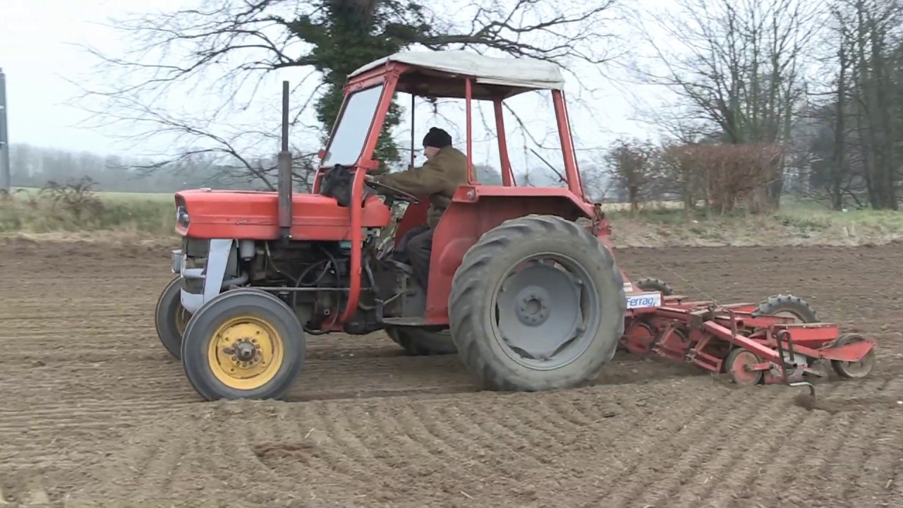 MASSEY FERGUSON 135 AND FERRAG ACCORD DRILL - UP CLOSE