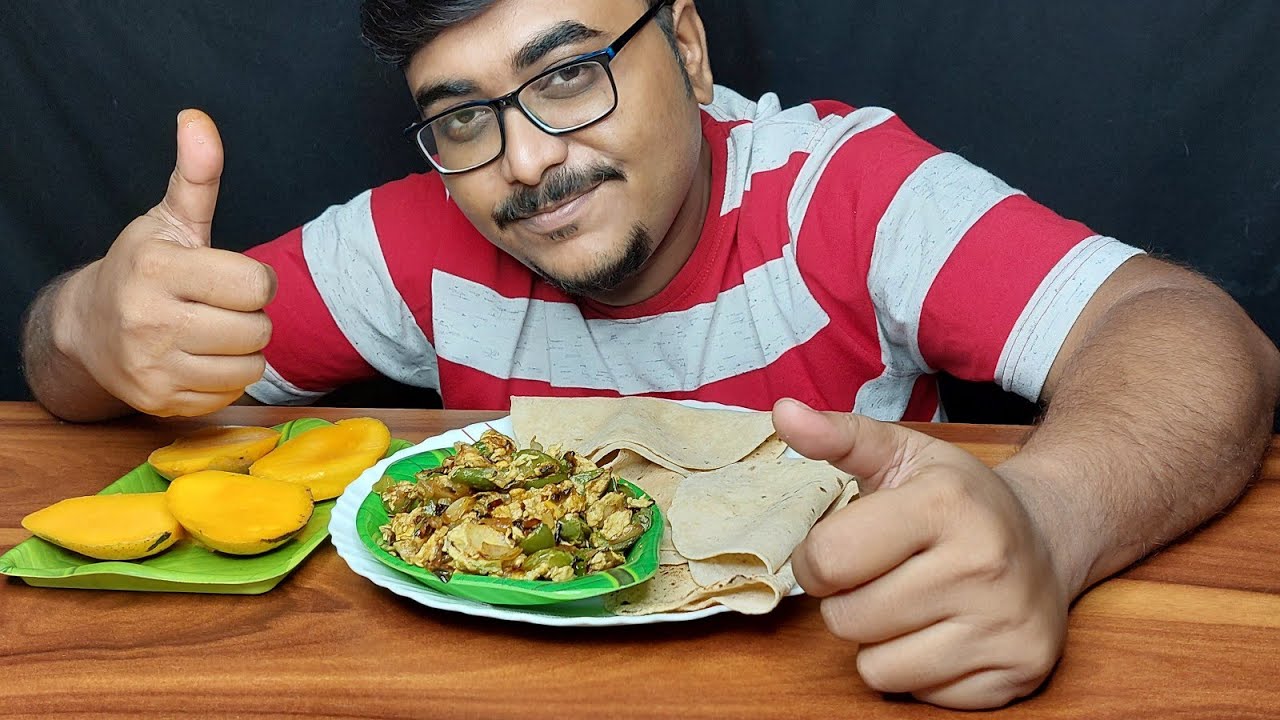 Eating Show - Roti, Mango, Egg bhurji | dinner | Poulami Eating Show | Poulami Vlog Extra