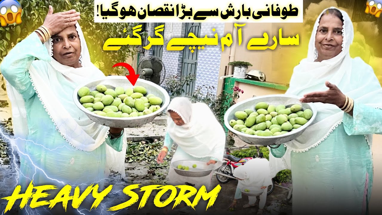 Heavy Storm In Dadyal 😱 Sary Mango Nechy Gir Gay 🥭 Ya Allah Khair ~ Humare Ami Abu