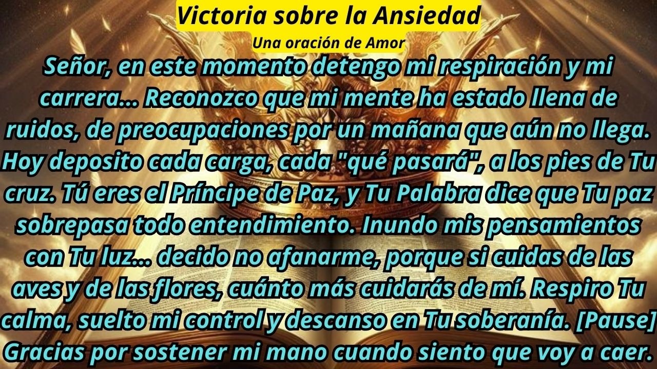 Oración del día, Victoria sobre la ansiedad