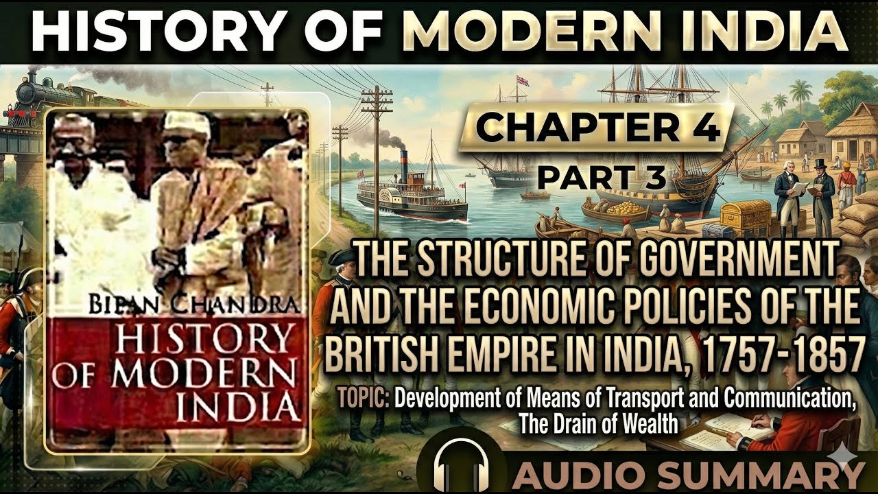 CH - 4 PART 3 | Transport and Communication | Drain of Wealth | HISTORY OF MODERN INDIA 