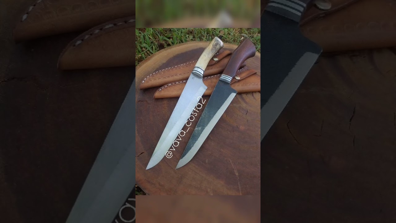 faca cabo de osso de javali lâmina cromo vanádio e faca lâmina de traçador .