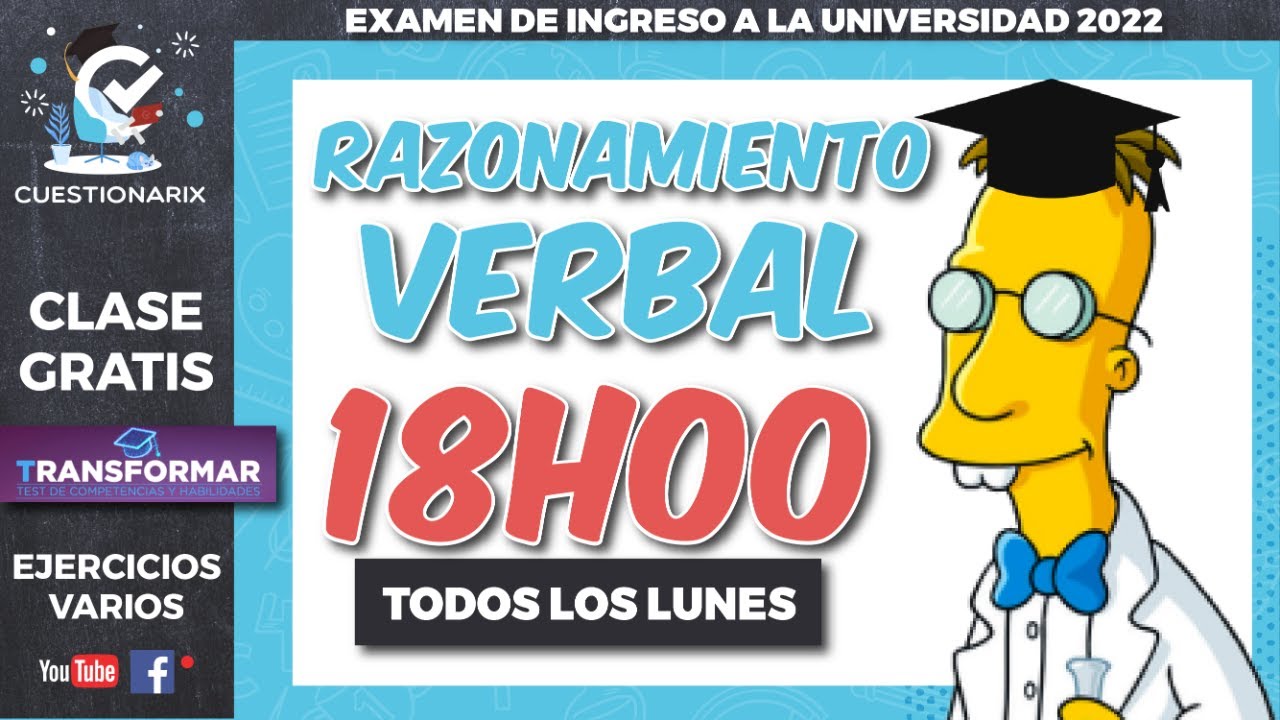 🔴 Ejercicios Varios ✅ Examen Transformar Ciclo Sierra 2022 💻|Aptitud Verbal