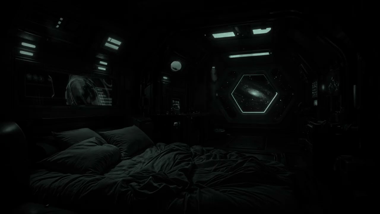 Dark Spaceship Ambience 🚀 White Noise for Deep Sleep | Fall Asleep in 5 Minutes | Relax & Heal