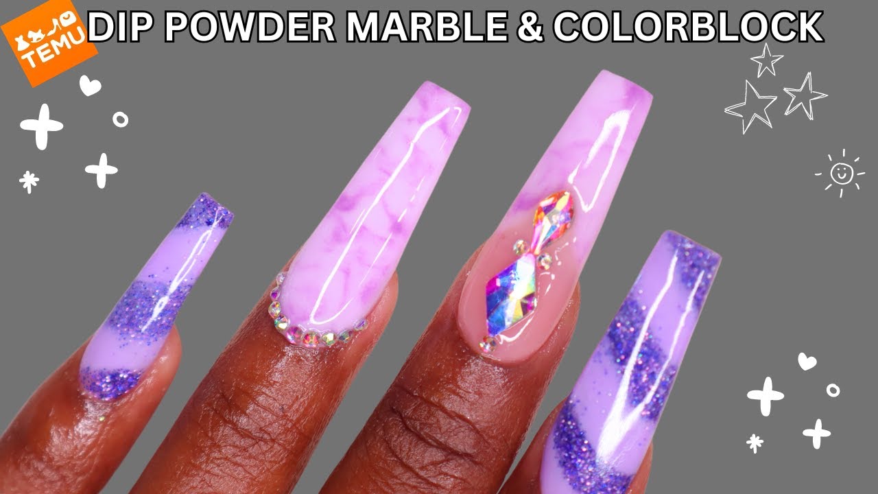 DIP POWDER WITH TIPS | Watch Me Work! | How to create easy designs with Dip Powder