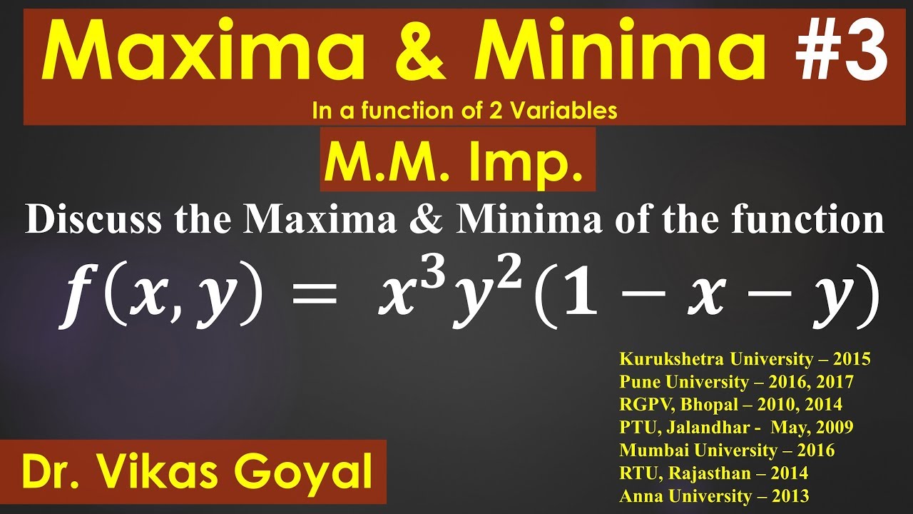 Maxima & Minima #3 of Two Variables in Hindi (M.M.imp) | Engineering Mathematics