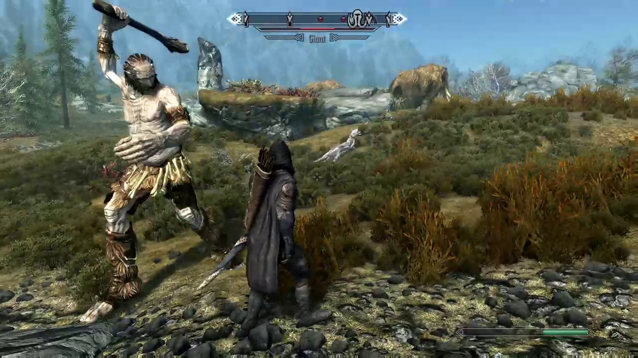 skyrim giant launching me into space