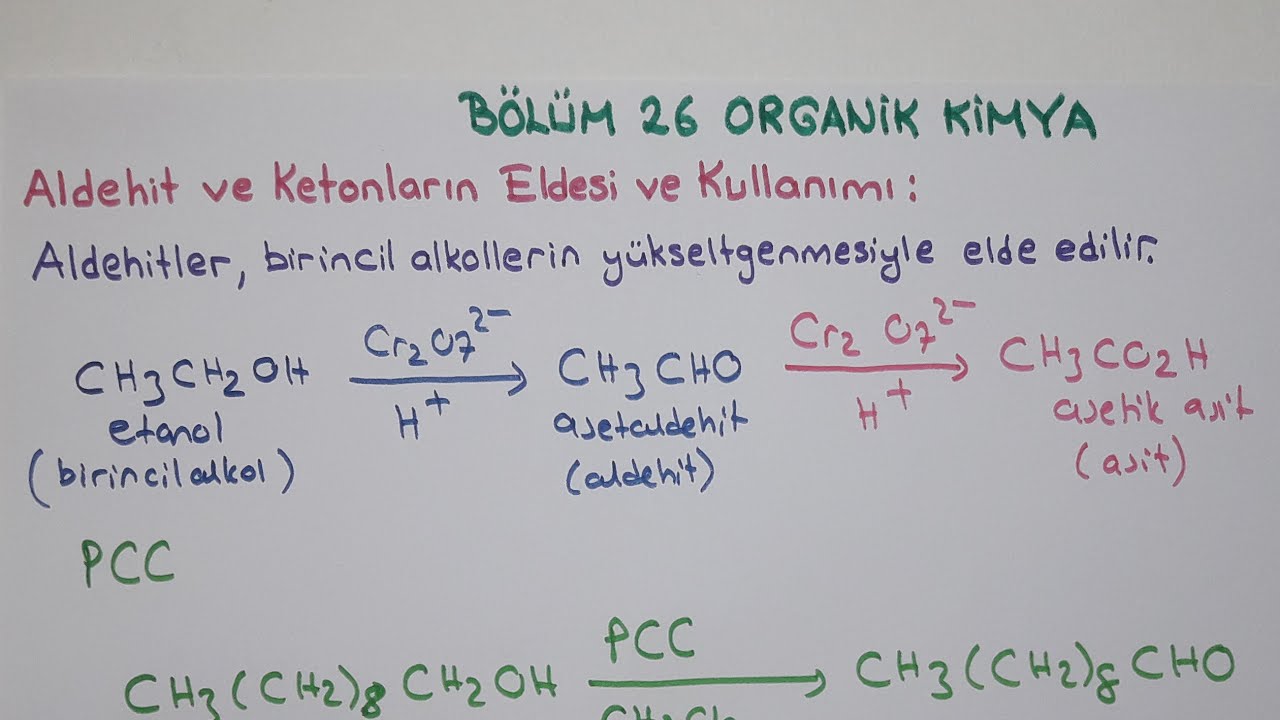 Genel Kimya 2-Bölüm 26/Organik Kimya/Aldehit ve Ketonların Eldesi ve Kullanımı