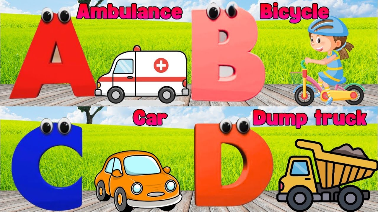 Vehicles Alphabet Song for kids | Vehicle ABC Song | Phonics for Kids | Alphabet Letters, Baby