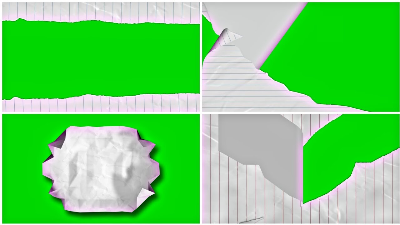 Top 4 Paper Transition 3D Green screen animation | no copyright ©️ | 
