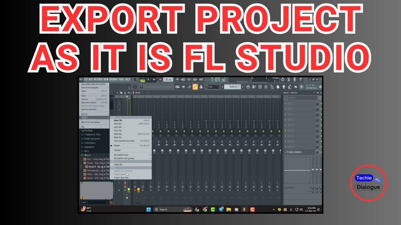 How to Export Project as It is FL Studio