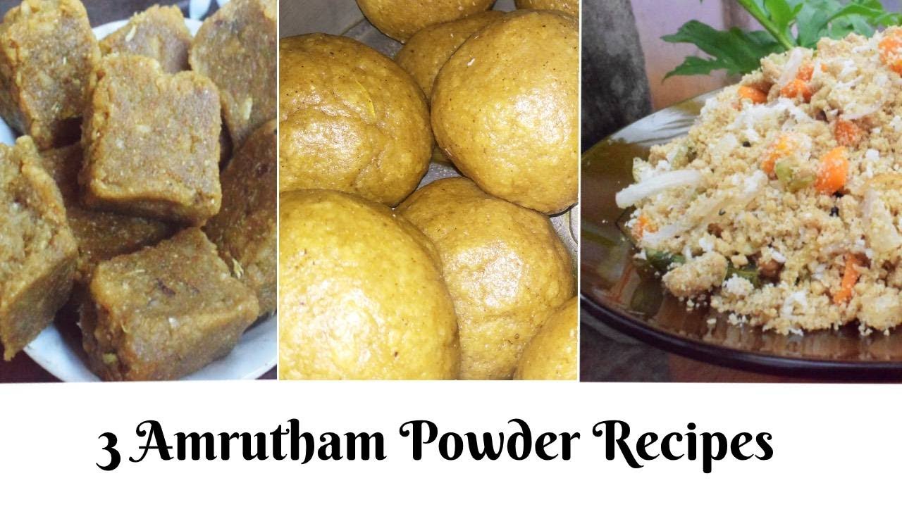 3 Amrutham Powder/ NutriMix Recipes | Amrutham podi recipes Malayalam-English |AmruthamSnacks|EP#156