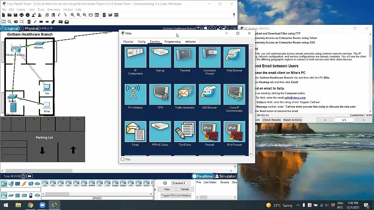[Cybersecurity Essentials] Packet Tracer - Communicating in a Cyber World
