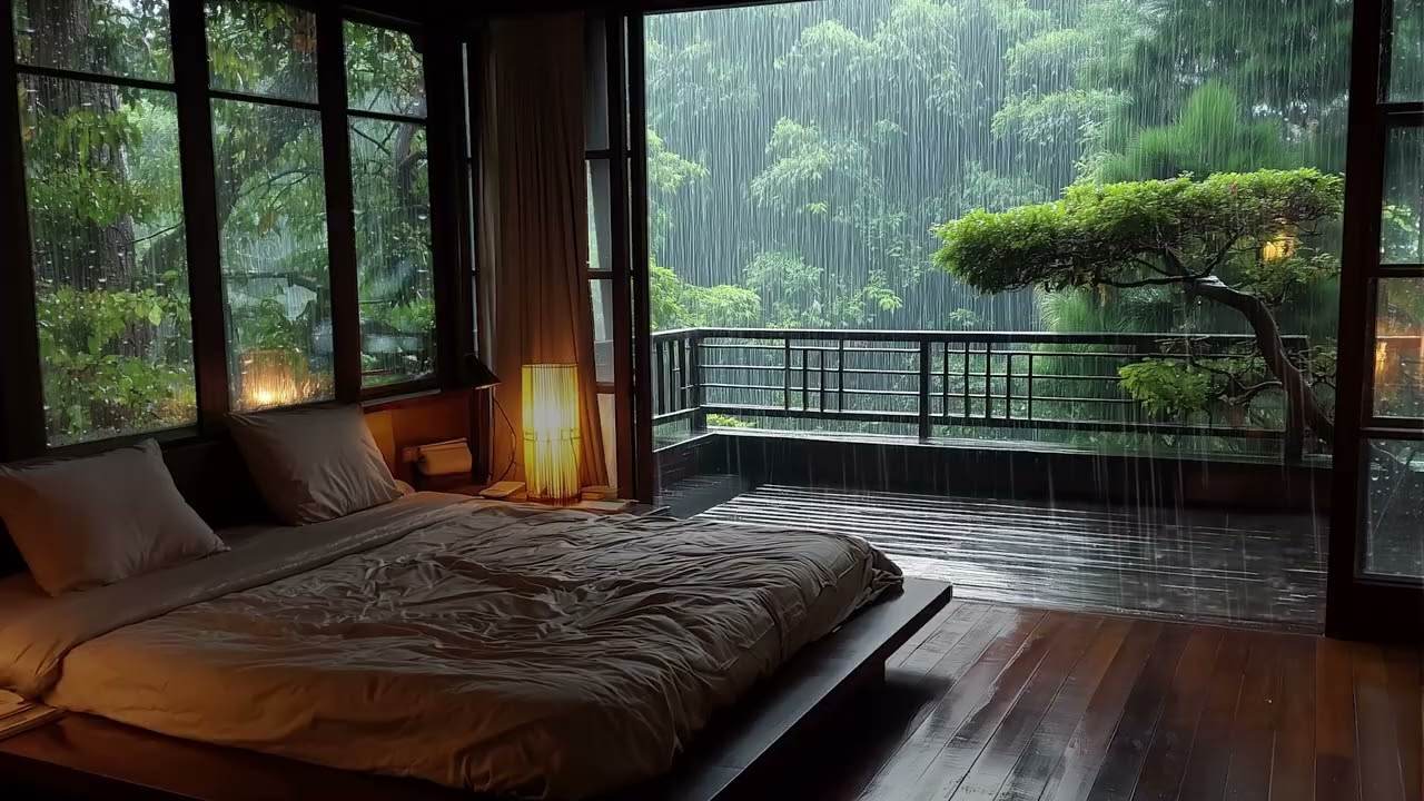 3 Hours Soft Rain & Peaceful Music 🌙 Relax & Sleep Deeply