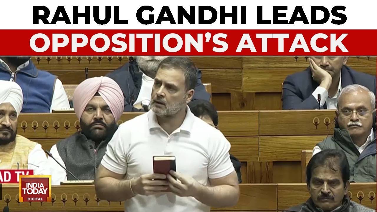 Day 2 Of Constitution Debate: Rahul Gandhi Leads Opposition's Attack, Speaks With Samvidhan In Hand