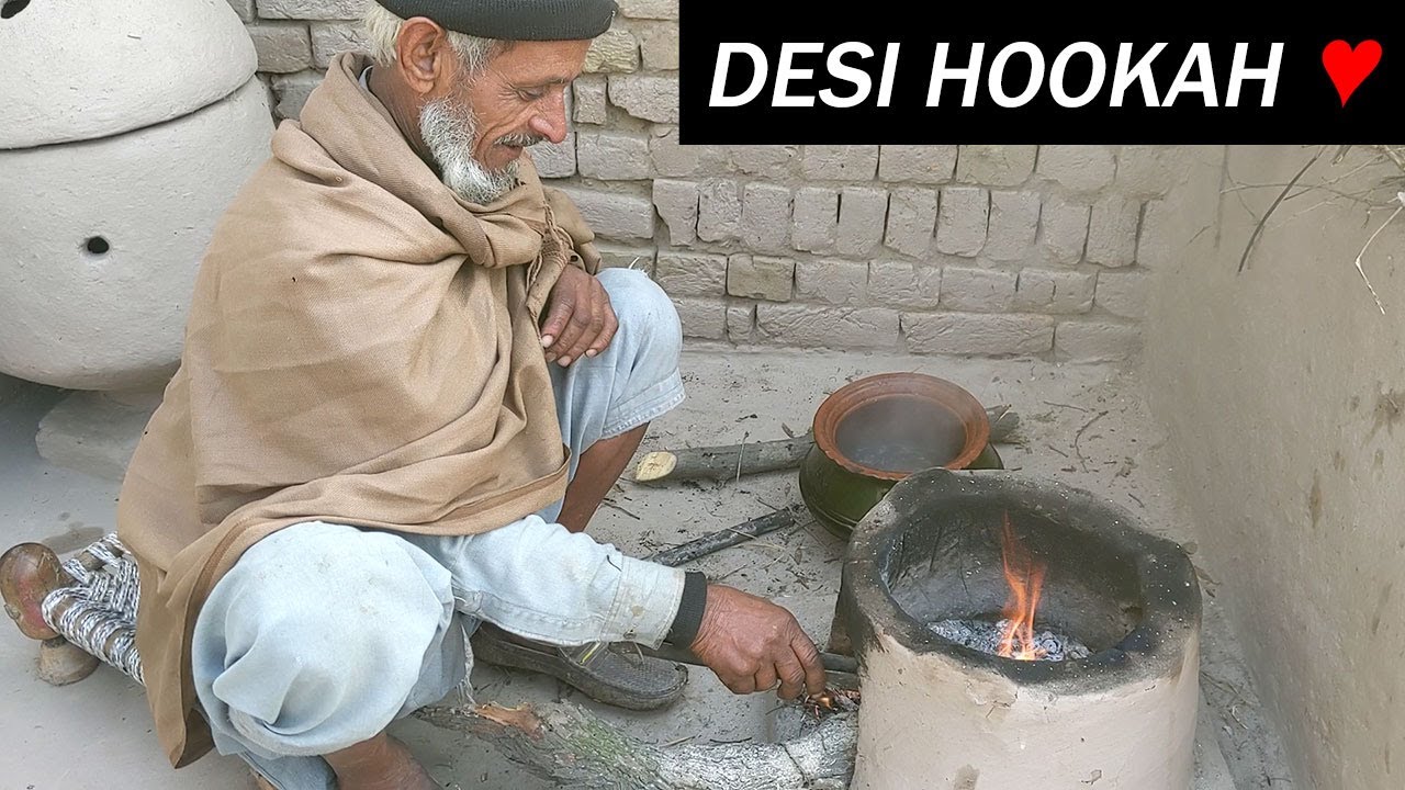 How to make Desi Hukaah | Desi Shisha in Punjabi | Old man setting up a Desi Shisha