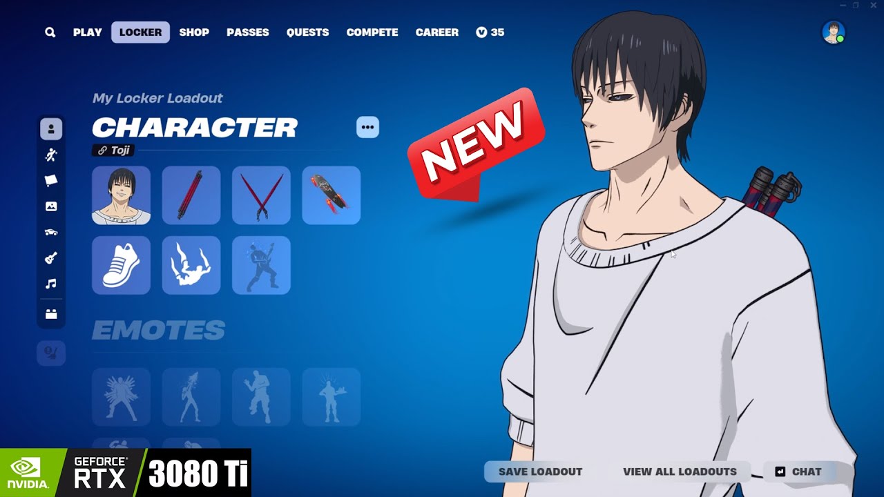 Toji Fushiguro Skin Gameplay | (Fortnite x Jujutsu Kaisen) | RTX 3080 Ti