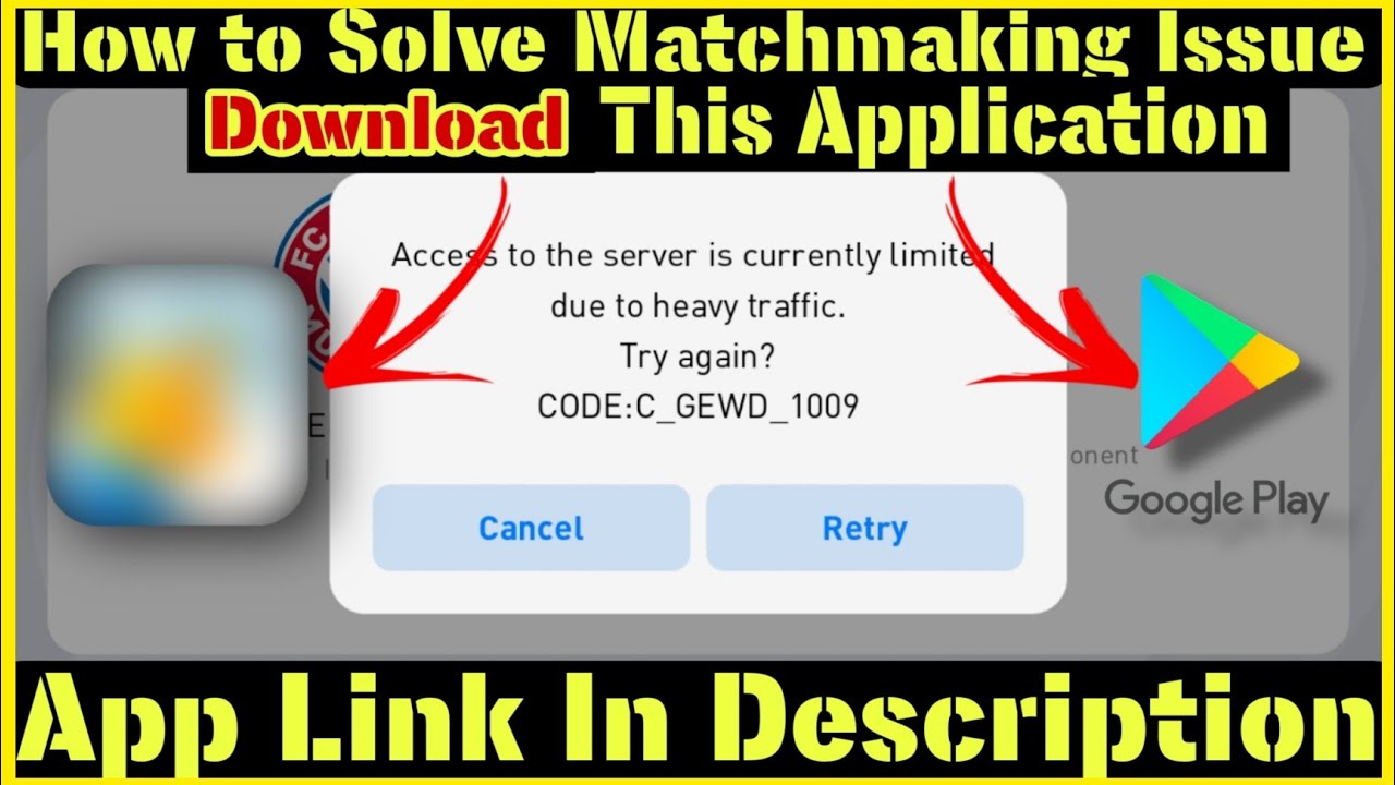 How to Solve Matchmaking issue in Pes 21 | Download This App | Access to server limited. @engrpes