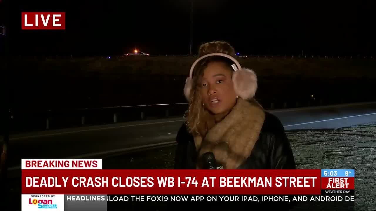1 dead, 1 hospitalized in crash blocking I-74