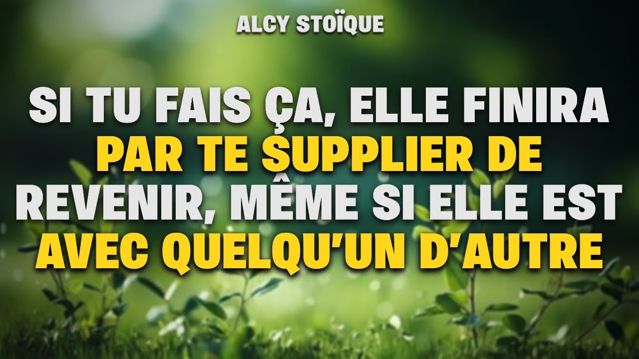 Si tu fais ça, elle te suppliera de revenir même si elle est avec un autre|stoïcisme
