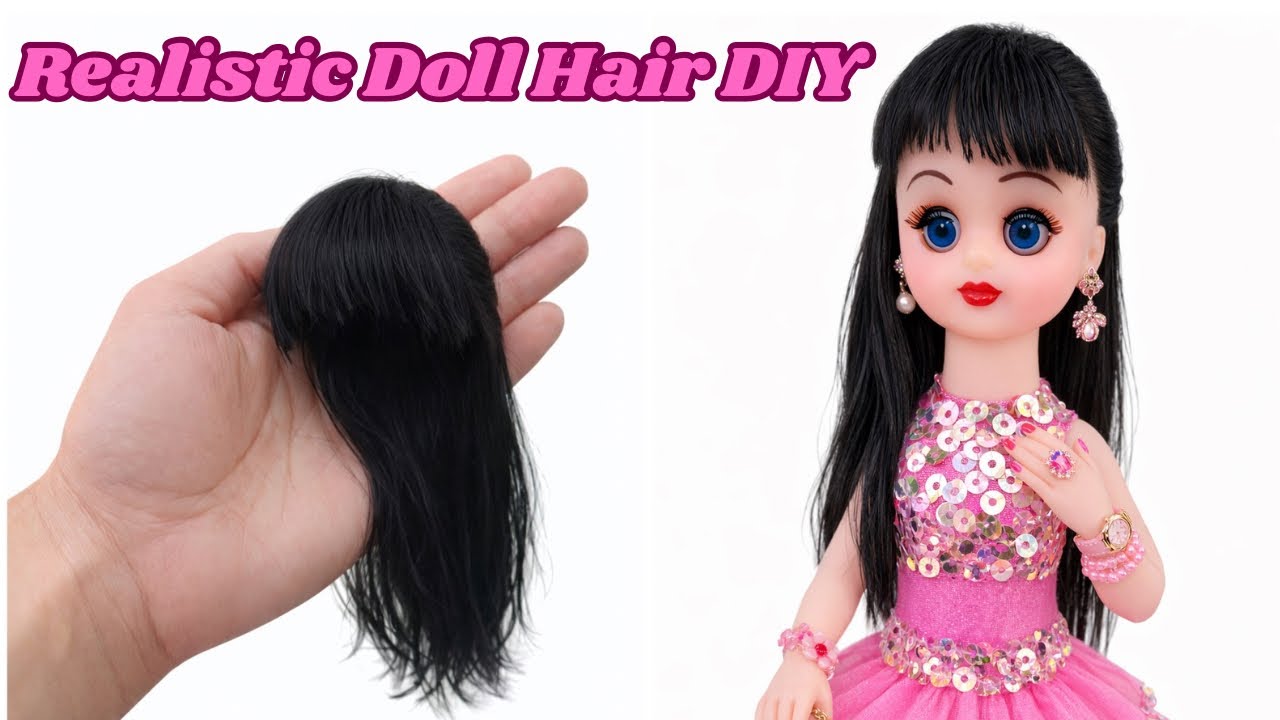 Amazing Doll Hair Making with Thread 😍 | DIY Doll Hair Tutorial | Miniature Doll Hairstyle