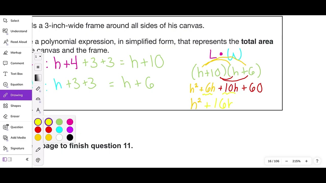 2011 Module 1 Problem 11 Algebra 1 PDE Item and Scoring Sampler