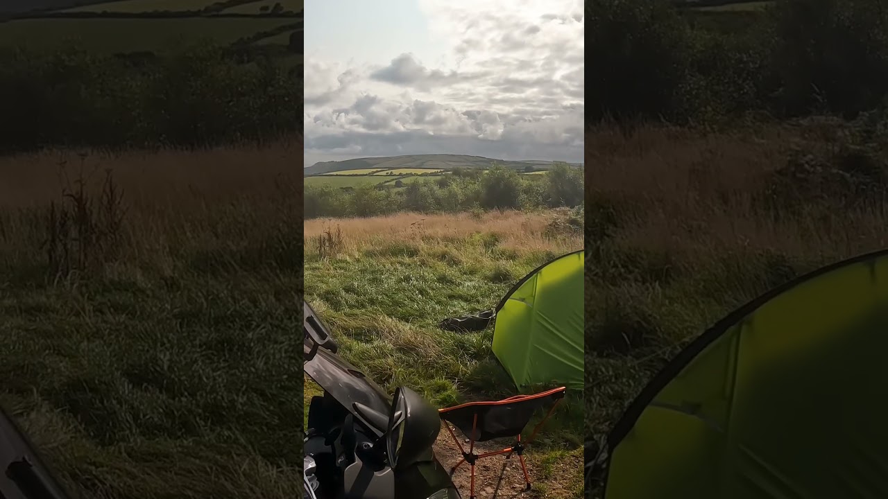 Honda CBF 1000 tourer. Camping at Woody Bay in Devon.
