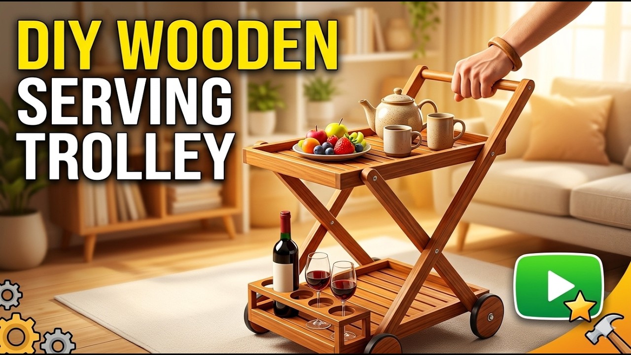 Wooden Serving Trolley