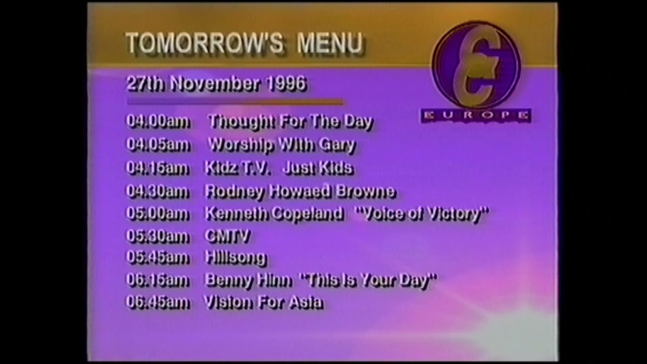 Christian Channel (Europe) // LineUp & Closedown (96)