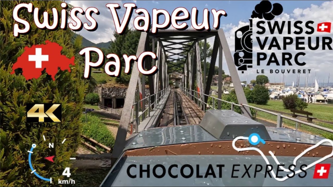 CABRIDE 4K 🇨🇭 TPF Chocolat Express 🍫 Swiss Vapeur Parc Le Bouveret 🚂 Valais / Switzerland - Suisse