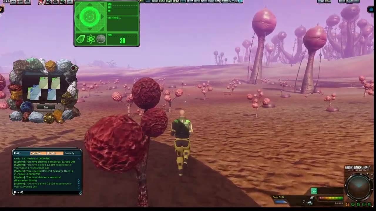 Entropia Universe mining smallest HoF I could hit