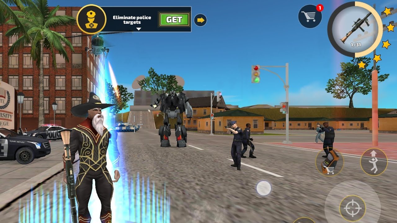 Rope hero vice Town 1 de 5 yıldız olup bisiklet ile kaçabilirmiyim
