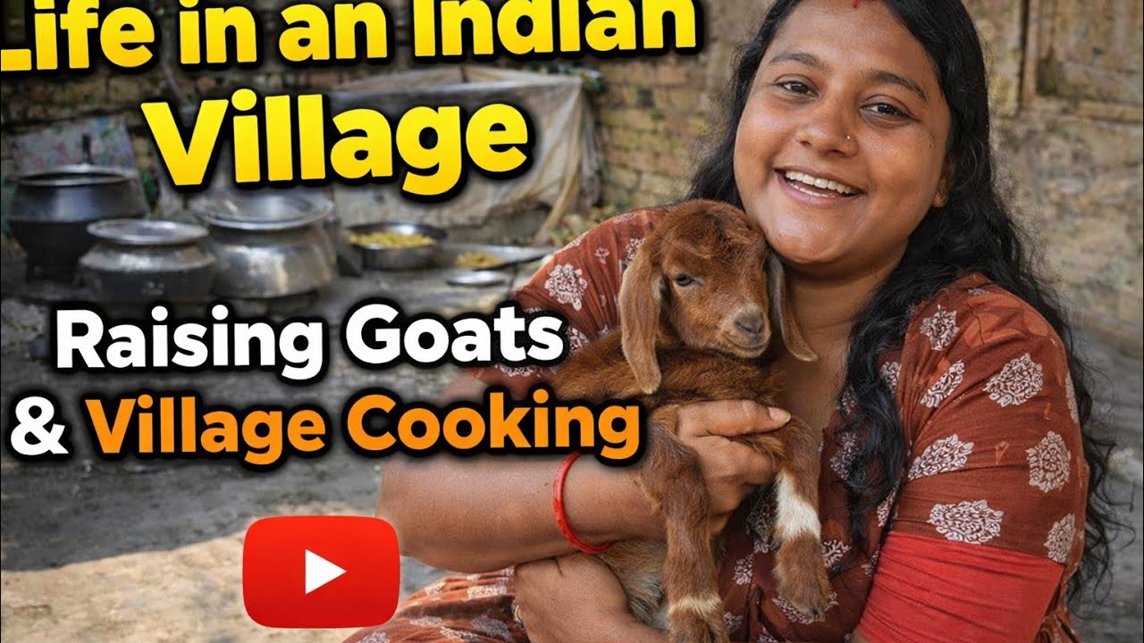 গেরাম বাংলার এক অপরূপ দৃশ্য যেন মানুষের মন ছুঁয়ে যায়  ||একটি ছাগলের দুটি বাচ্চা //