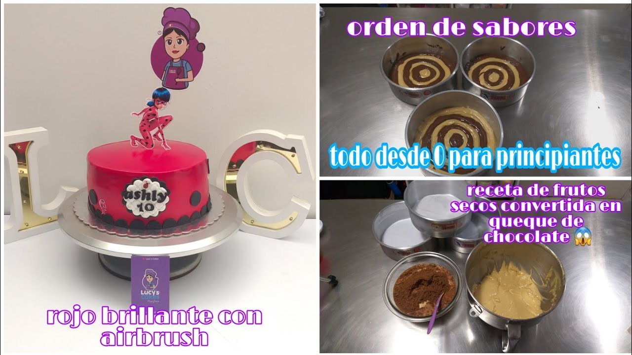queque damero o ajedrez | pastel lady bug en masa elástica | relleno y empaste con ganache