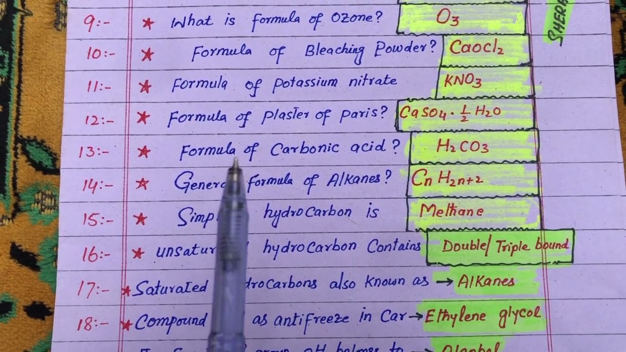 chemistry important lecture