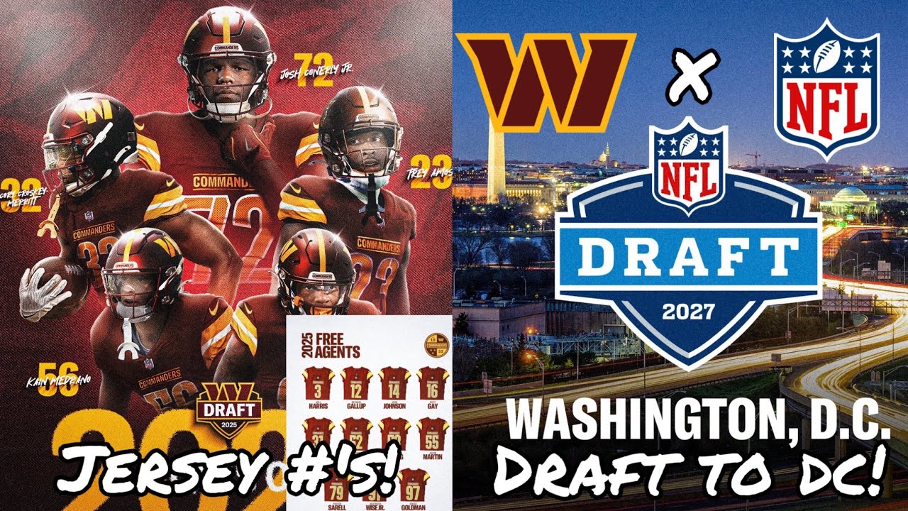 Commanders Rookie and Free Agent Jersey Numbers + NFL Draft in DC 2027!
