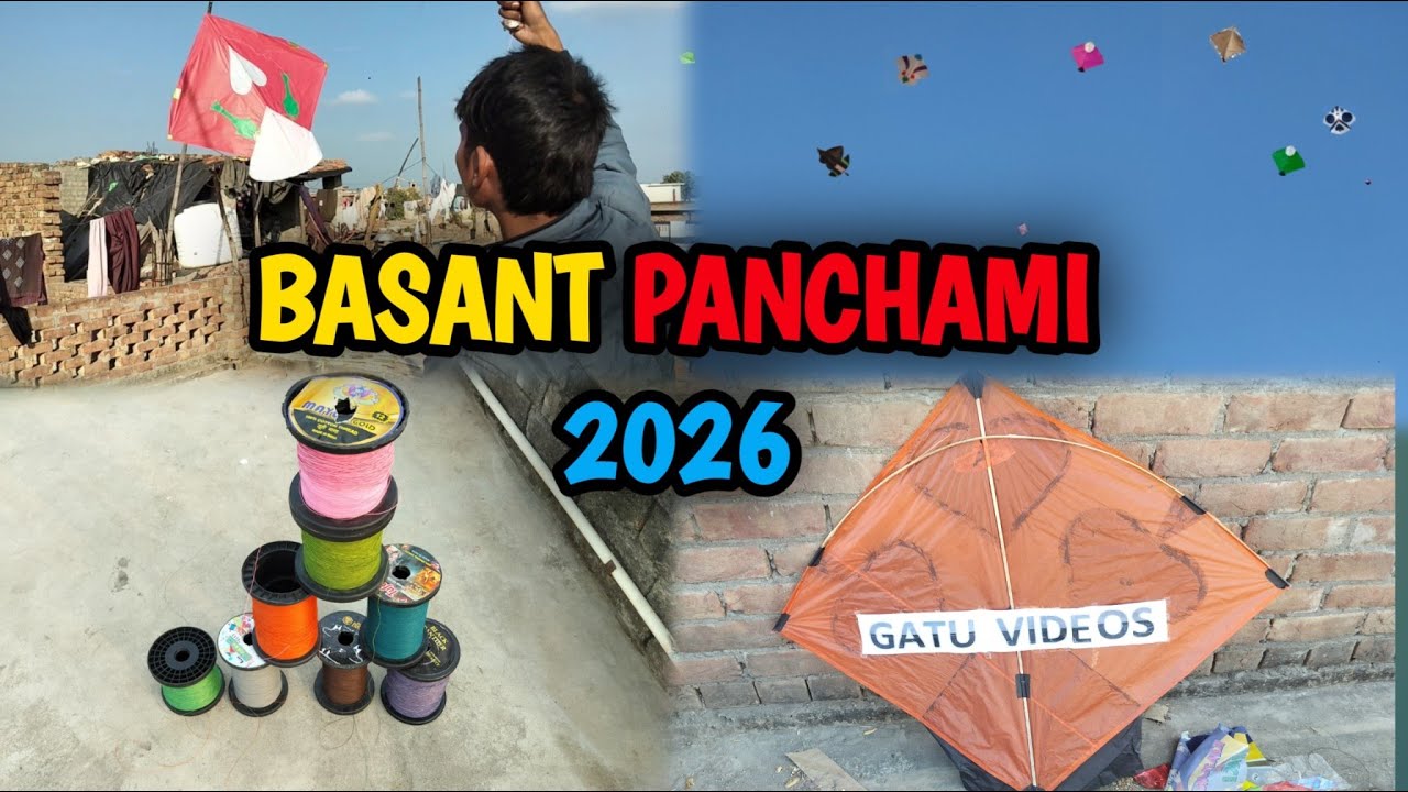 Basant Panchami Vlog 2026/Kite flying/full masti/Punjab Basant Panchami/gatu videos