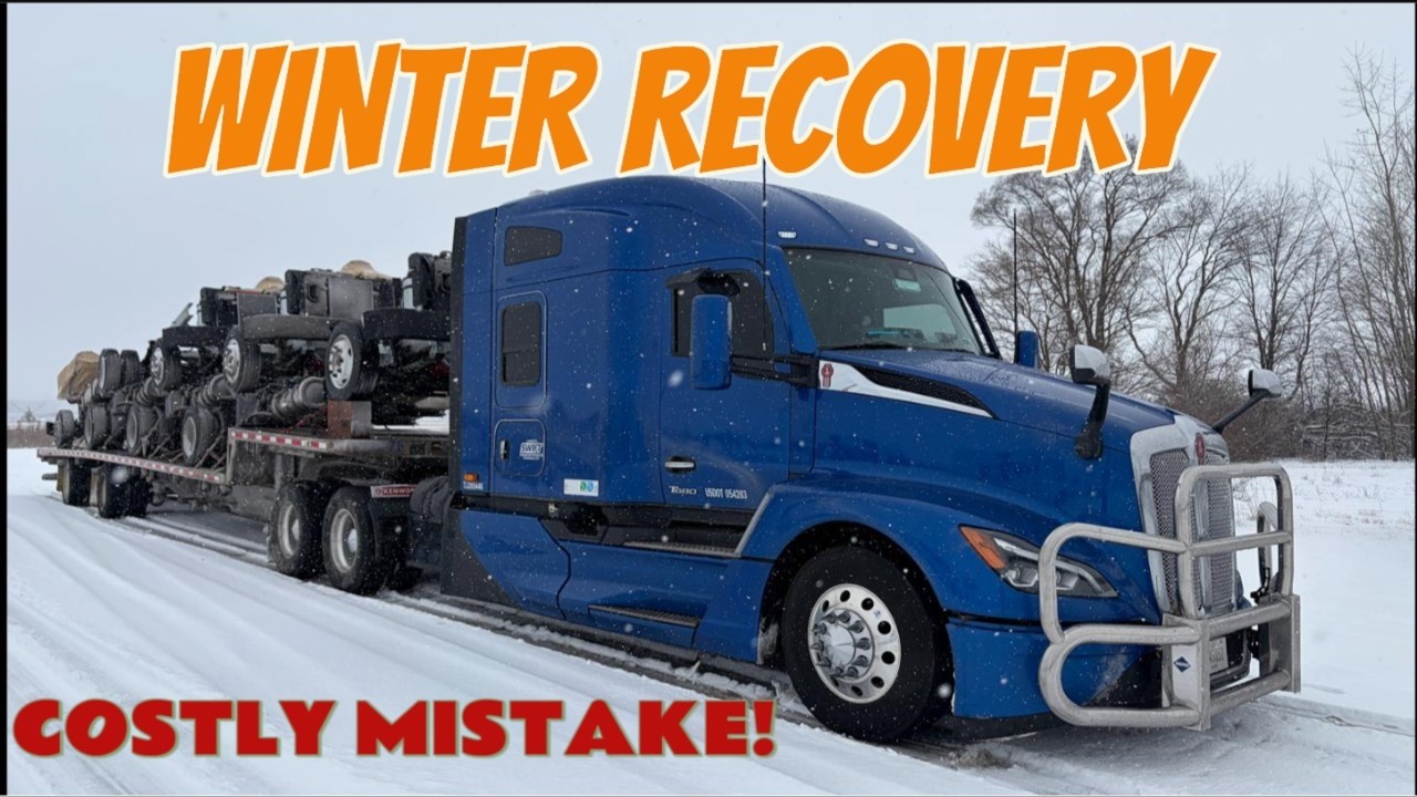 Winter Recovery Load | Flatbed Trucking in the Snow