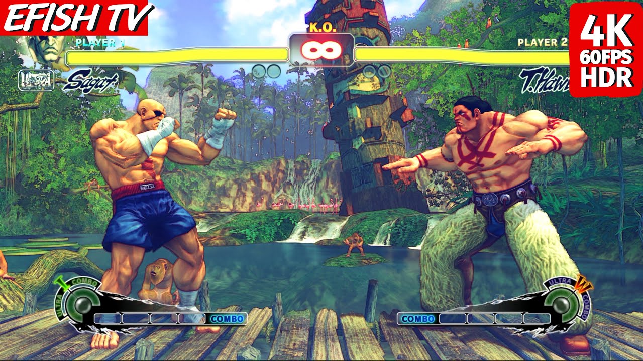 Sagat vs T. Hawk (Hardest AI) - Ultra Street Fighter IV | PS5 4K 60FPS