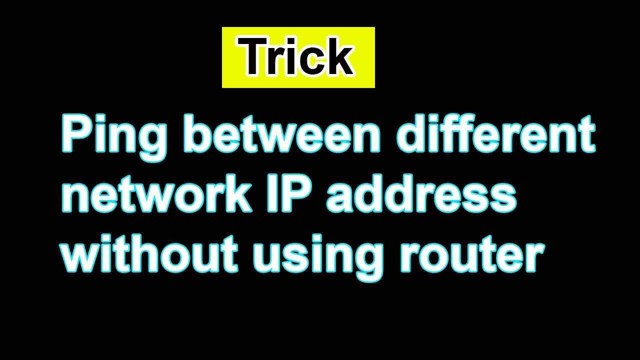 Ping between different network without using router (Hindi)