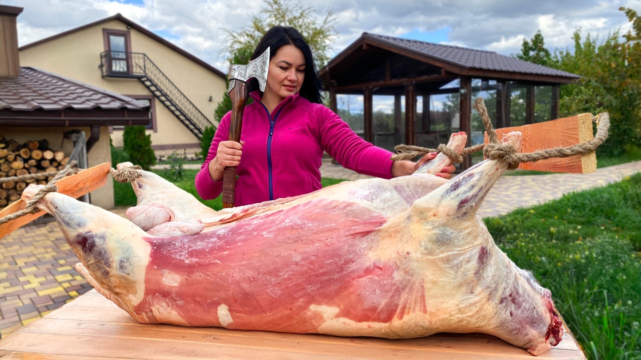 The Most Tender Whole Roast Lamb! Slow-Cooked to Perfection Over Open Fire 🔥