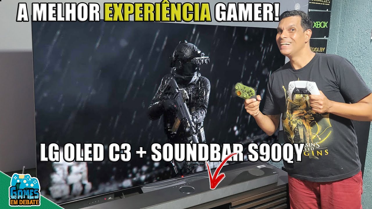 JOGANDO PS5 E XBOX NO MÁXIMO NA LG OLED C3 + SOUNDBAR S90QY