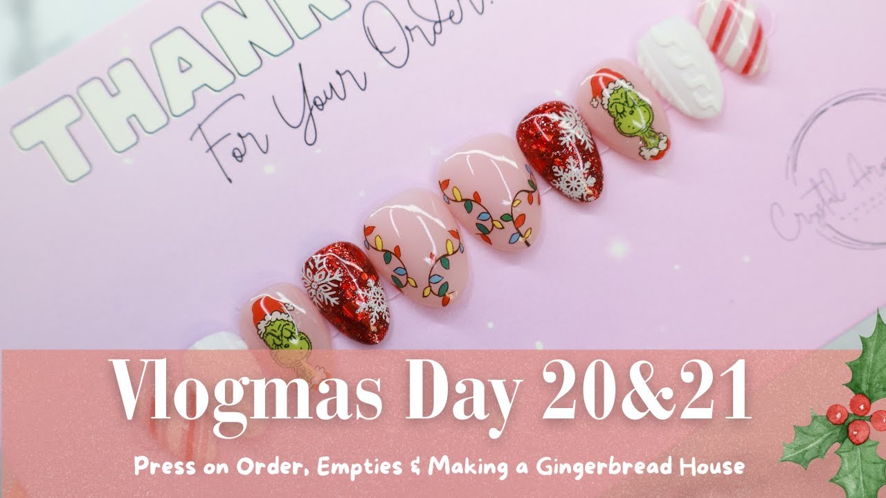 Doing Press Ons, Empties & Making a Gingerbread House! - Vlogmas day 20&21!