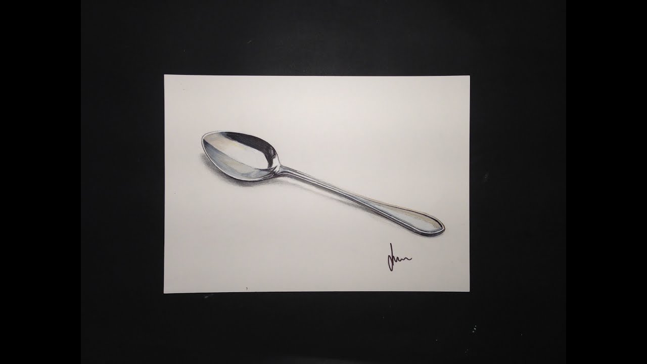 Como Dibujar una Cuchara Realista / How to Draw